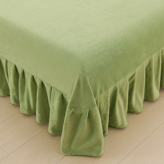 91家纺网 家纺一手货源 找家纺 牵依 2025新款直播床裙小清新印花牛奶绒四件套法兰绒四件套 嗨皮狗