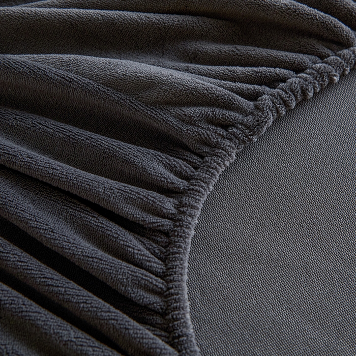 91家纺网 家纺一手货源 找家纺 摩妮卡 2025新款加厚保暖牛奶绒床笠单床笠床笠单件-保护床垫三件套系列 莫纱-曜石黑