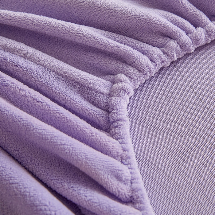 91家纺网 家纺一手货源 找家纺 摩妮卡 2025新款加厚保暖牛奶绒床笠单床笠床笠单件-保护床垫三件套系列 莫纱-紫