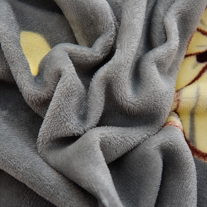 91家纺网 家纺一手货源 找家纺 牵依 2025新款直播床裙小清新印花牛奶绒四件套法兰绒四件套 南瓜派-灰