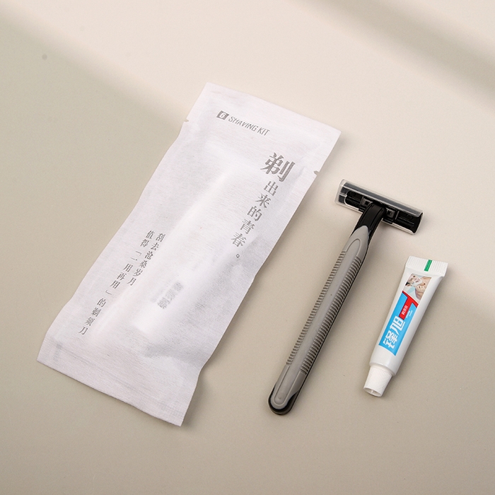 安力森/诚臻酒店用品 无纺布三面封 无纺布注胶剃须刀-1000/箱 无纺布三面封