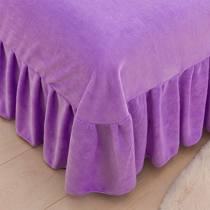 91家纺网 家纺一手货源 找家纺 牵依 2025新款直播床裙小清新印花牛奶绒四件套法兰绒四件套 花开曼舞