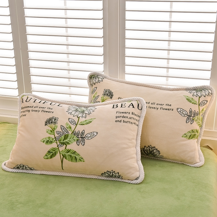 91家纺网 家纺一手货源 找家纺 牵依 2025新款直播床裙小清新印花牛奶绒四件套法兰绒四件套 花季