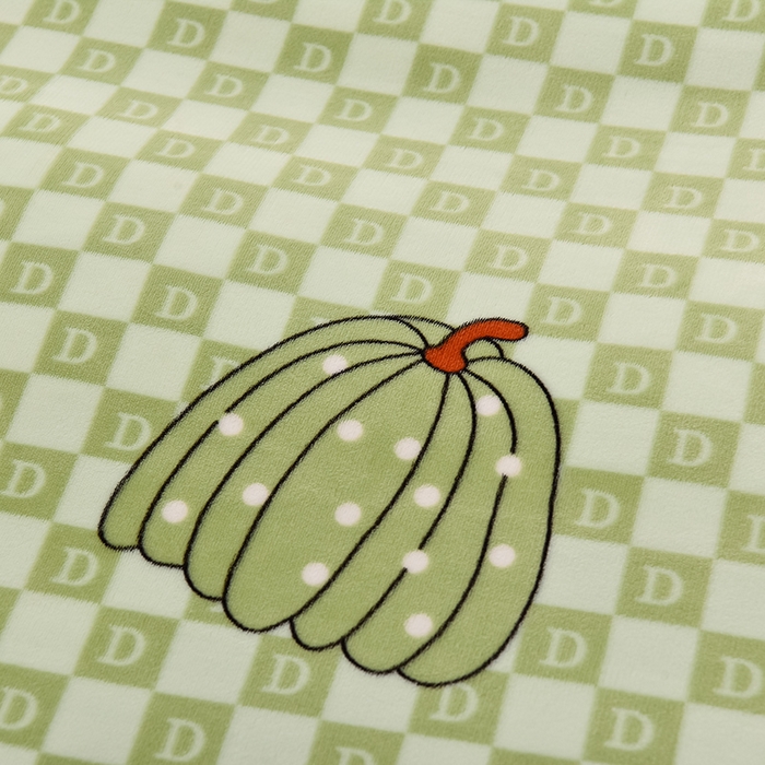 91家纺网 家纺一手货源 找家纺 牵依 2025新款直播床裙小清新印花牛奶绒四件套法兰绒四件套 南瓜派-绿