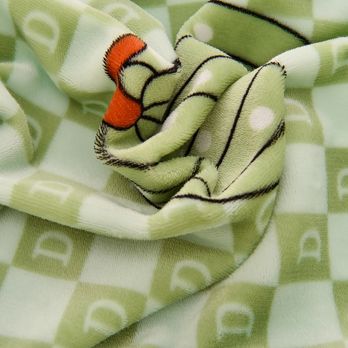 91家纺网 家纺一手货源 找家纺 牵依 2025新款直播床裙小清新印花牛奶绒四件套法兰绒四件套 南瓜派-绿