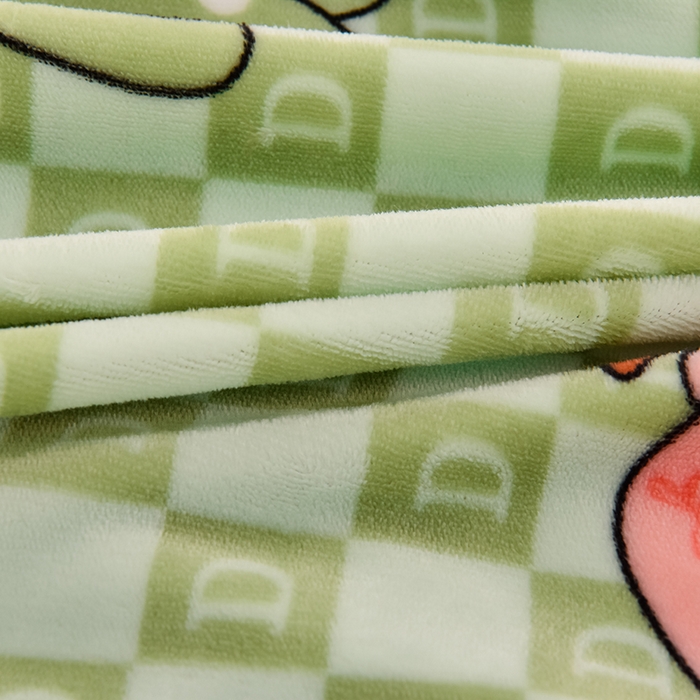 91家纺网 家纺一手货源 找家纺 牵依 2025新款直播床裙小清新印花牛奶绒四件套法兰绒四件套 南瓜派-绿