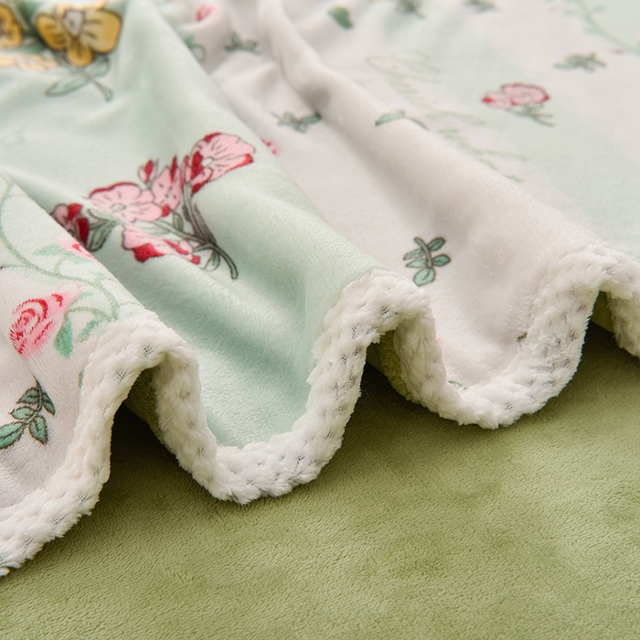 91家纺网 家纺一手货源 找家纺 牵依 2025新款直播床裙小清新印花牛奶绒四件套法兰绒四件套 梦想花园