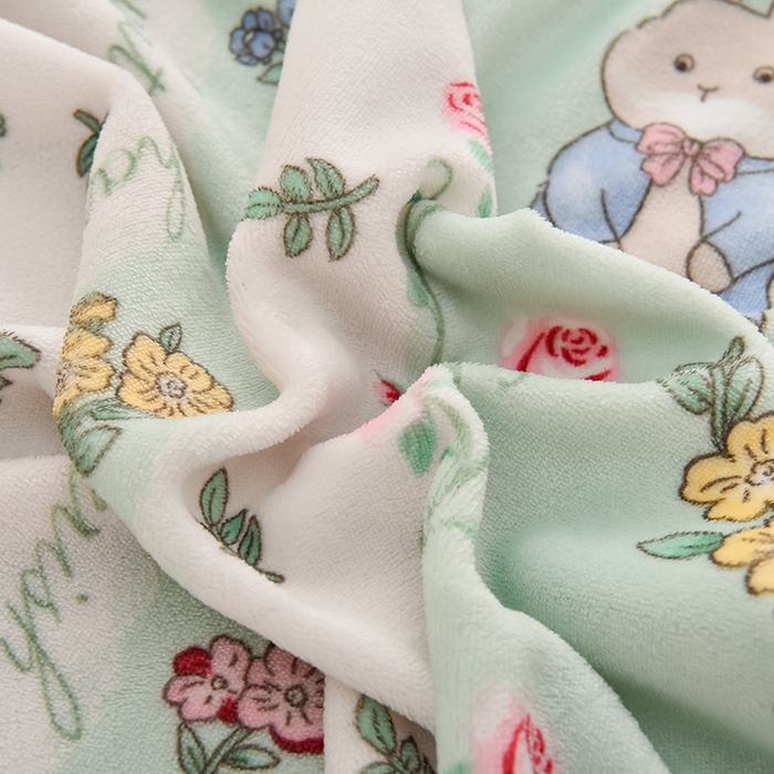 91家纺网 家纺一手货源 找家纺 牵依 2025新款直播床裙小清新印花牛奶绒四件套法兰绒四件套 梦想花园