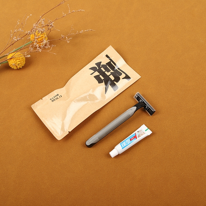 安力森/诚臻酒店用品 牛皮纸三面封 牛皮纸三面封注胶剃须刀-单件 牛皮纸三面封