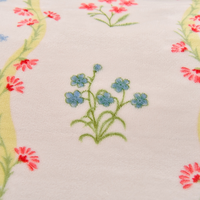 91家纺网 家纺一手货源 找家纺 牵依 2025新款直播床裙小清新印花牛奶绒四件套法兰绒四件套 花园小兔