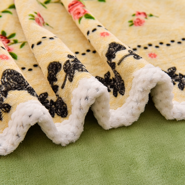 91家纺网 家纺一手货源 找家纺 牵依 2025新款直播床裙小清新印花牛奶绒四件套法兰绒四件套 花意