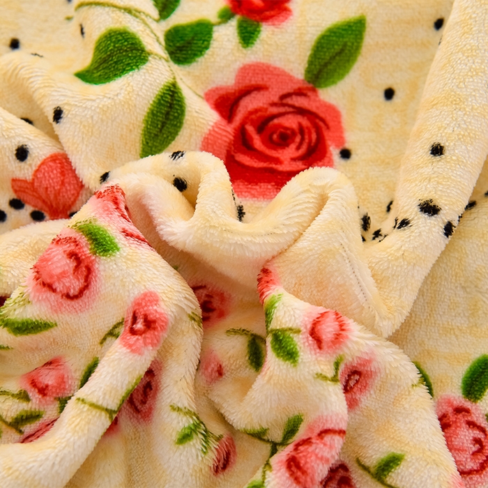 91家纺网 家纺一手货源 找家纺 牵依 2025新款直播床裙小清新印花牛奶绒四件套法兰绒四件套 花意