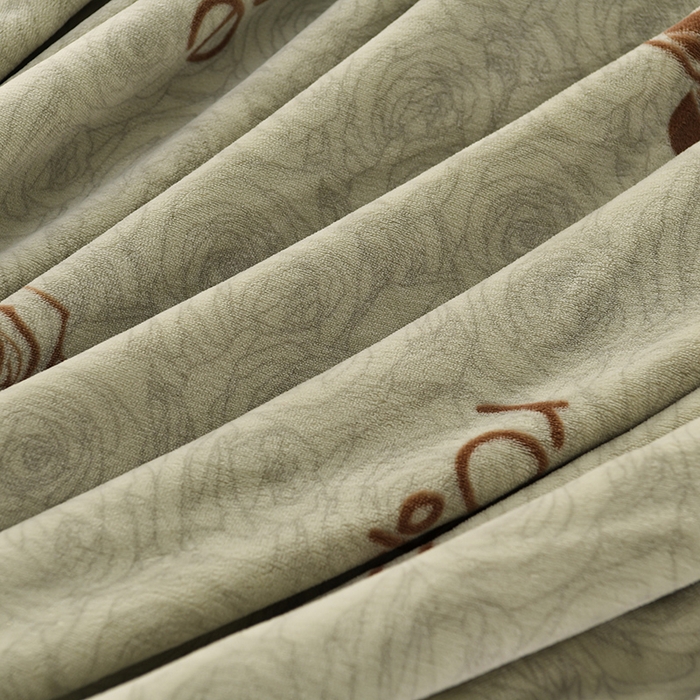 91家纺网 家纺一手货源 找家纺 牵依 2025新款直播床裙小清新印花牛奶绒四件套法兰绒四件套 香槟玫瑰-绿