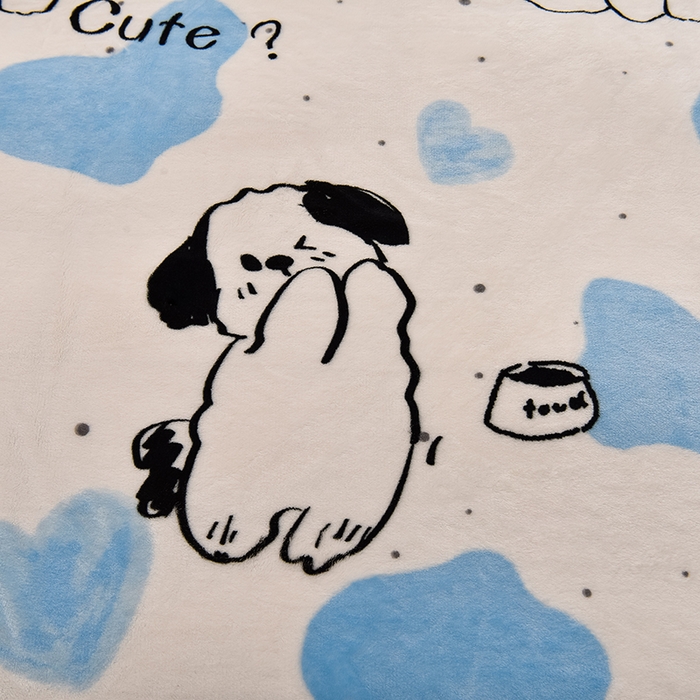 91家纺网 家纺一手货源 找家纺 牵依 2025新款直播床裙小清新印花牛奶绒四件套法兰绒四件套 幸运狗