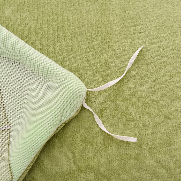 91家纺网 家纺一手货源 找家纺 牵依 2025新款直播床裙小清新印花牛奶绒四件套法兰绒四件套 竹子小熊