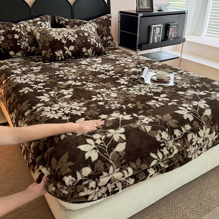 慕梵家居 2025新款兔绒床笠单品单床笠床笠单件 花间絮语