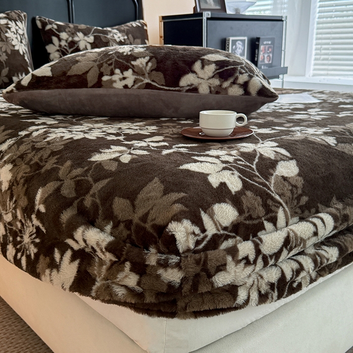 91家纺网 家纺一手货源 找家纺 慕梵家居 2025新款兔绒床笠单品单床笠床笠单件 花间絮语