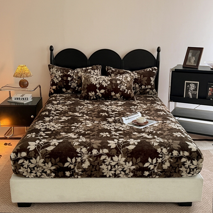 91家纺网 家纺一手货源 找家纺 慕梵家居 2025新款兔绒床笠单品单床笠床笠单件 花间絮语