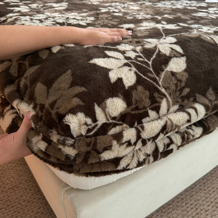 91家纺网 家纺一手货源 找家纺 慕梵家居 2025新款兔绒床笠单品单床笠床笠单件 花间絮语