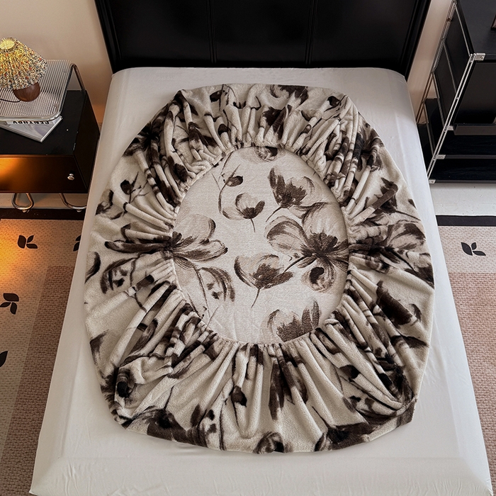 91家纺网 家纺一手货源 找家纺 慕梵家居 2025新款兔绒床笠单品单床笠床笠单件 墨庭芳菲-米