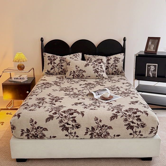 91家纺网 家纺一手货源 找家纺 慕梵家居 2025新款兔绒床笠单品单床笠床笠单件 夜阑花魅