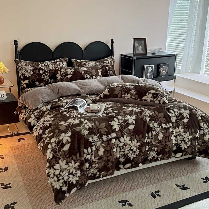 91家纺网 家纺一手货源 找家纺 慕梵家居 2025新款兔绒被套单品单被套被套单件 花间絮语