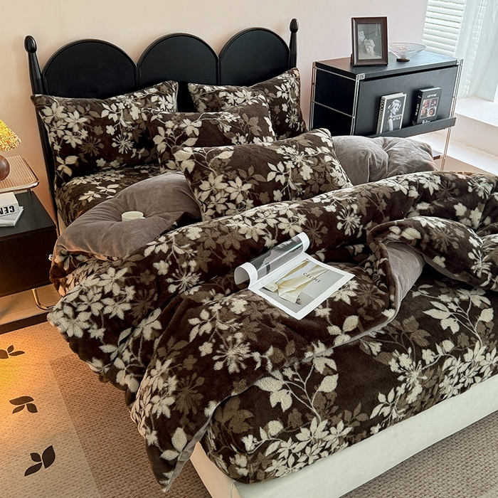 91家纺网 家纺一手货源 找家纺 慕梵家居 2025新款兔绒被套单品单被套被套单件 花间絮语