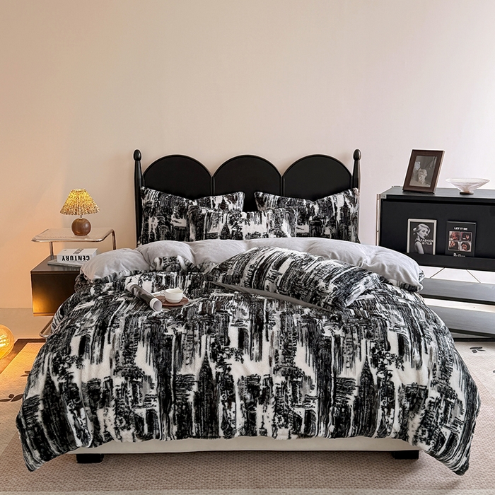 91家纺网 家纺一手货源 找家纺 慕梵家居 2025新款兔绒被套单品单被套被套单件 时空叠影