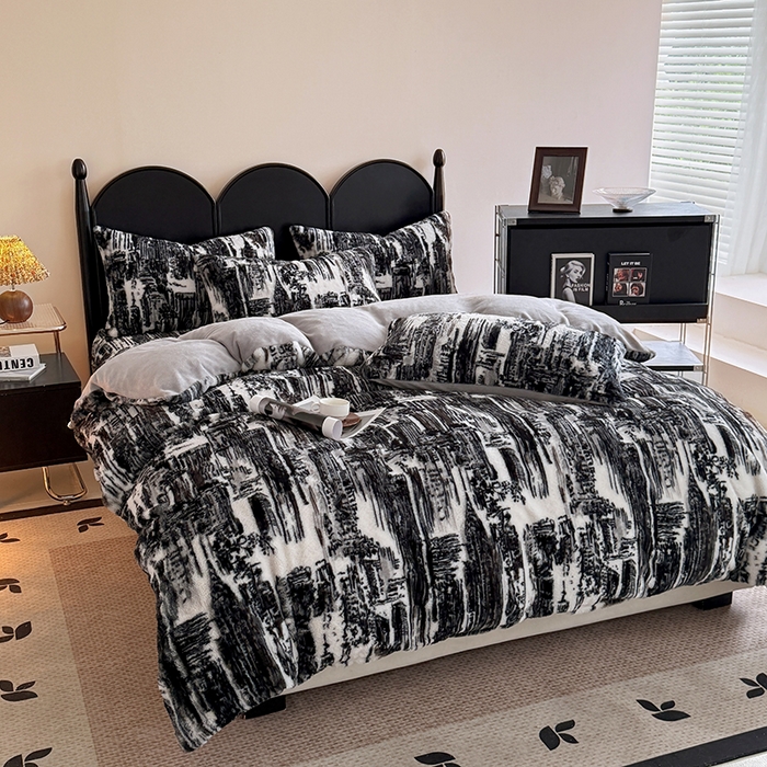 91家纺网 家纺一手货源 找家纺 慕梵家居 2025新款兔绒被套单品单被套被套单件 时空叠影