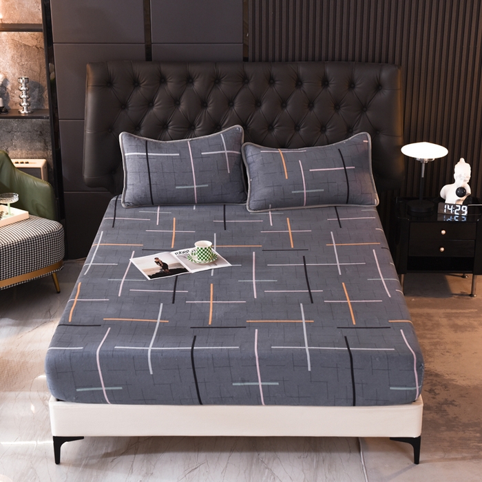 91家纺网 家纺一手货源 找家纺 518家纺 2025新款高克重印花牛奶绒单床笠可定制 优美生活