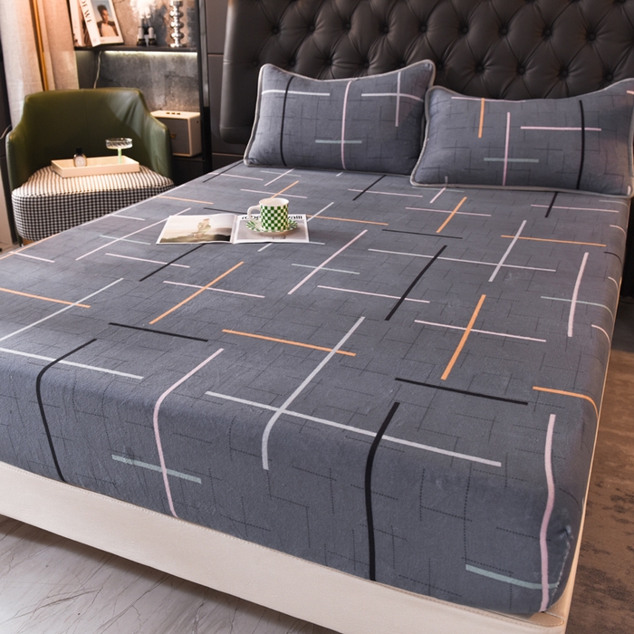 91家纺网 家纺一手货源 找家纺 518家纺 2025新款高克重印花牛奶绒单床笠可定制 优美生活