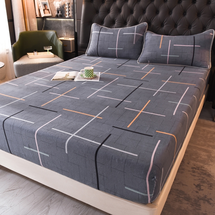 91家纺网 家纺一手货源 找家纺 518家纺 2025新款高克重印花牛奶绒单床笠可定制 优美生活