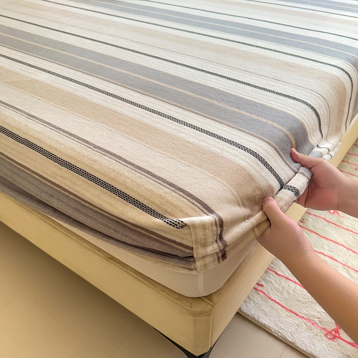 91家纺网 家纺一手货源 找家纺 518家纺 2025新款高克重印花牛奶绒单床笠可定制 摩登时尚