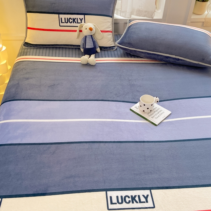 91家纺网 家纺一手货源 找家纺 518家纺 2025新款高克重印花牛奶绒单床笠可定制 清风韵律