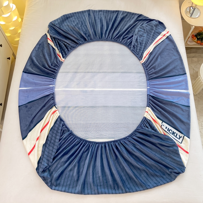 91家纺网 家纺一手货源 找家纺 518家纺 2025新款高克重印花牛奶绒单床笠可定制 清风韵律