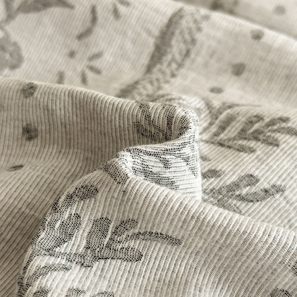 91家纺网 家纺一手货源 找家纺 慕尚家纺 2025新款全棉提花皱皱纱四件套 柔茵-灰