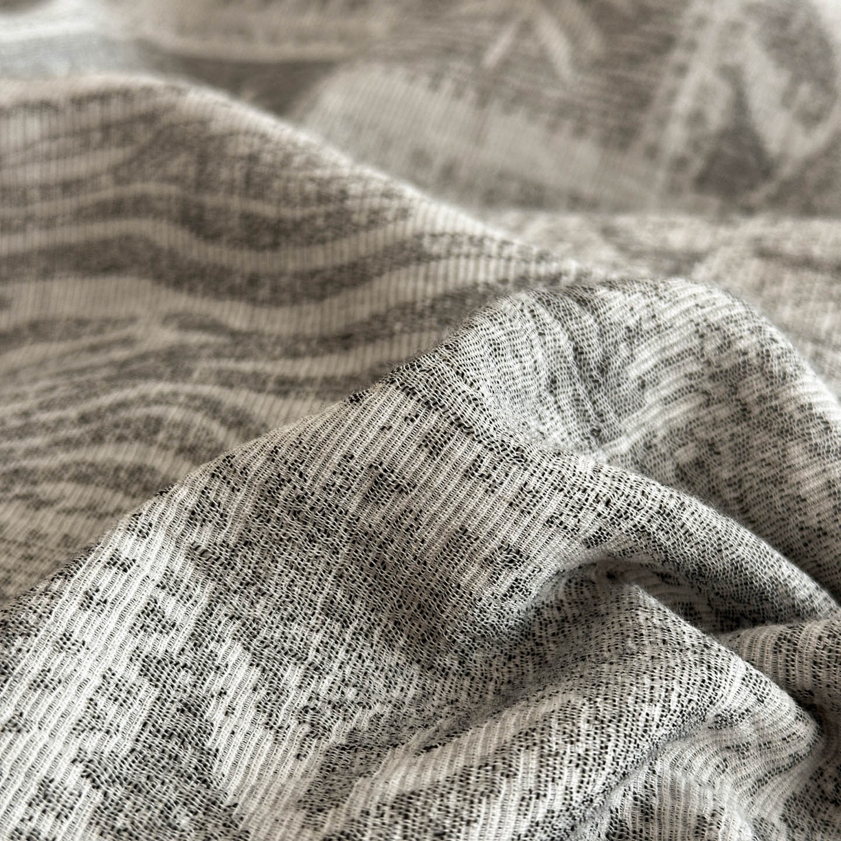 91家纺网 家纺一手货源 找家纺 慕尚家纺 2025新款全棉提花皱皱纱四件套 消消乐-灰