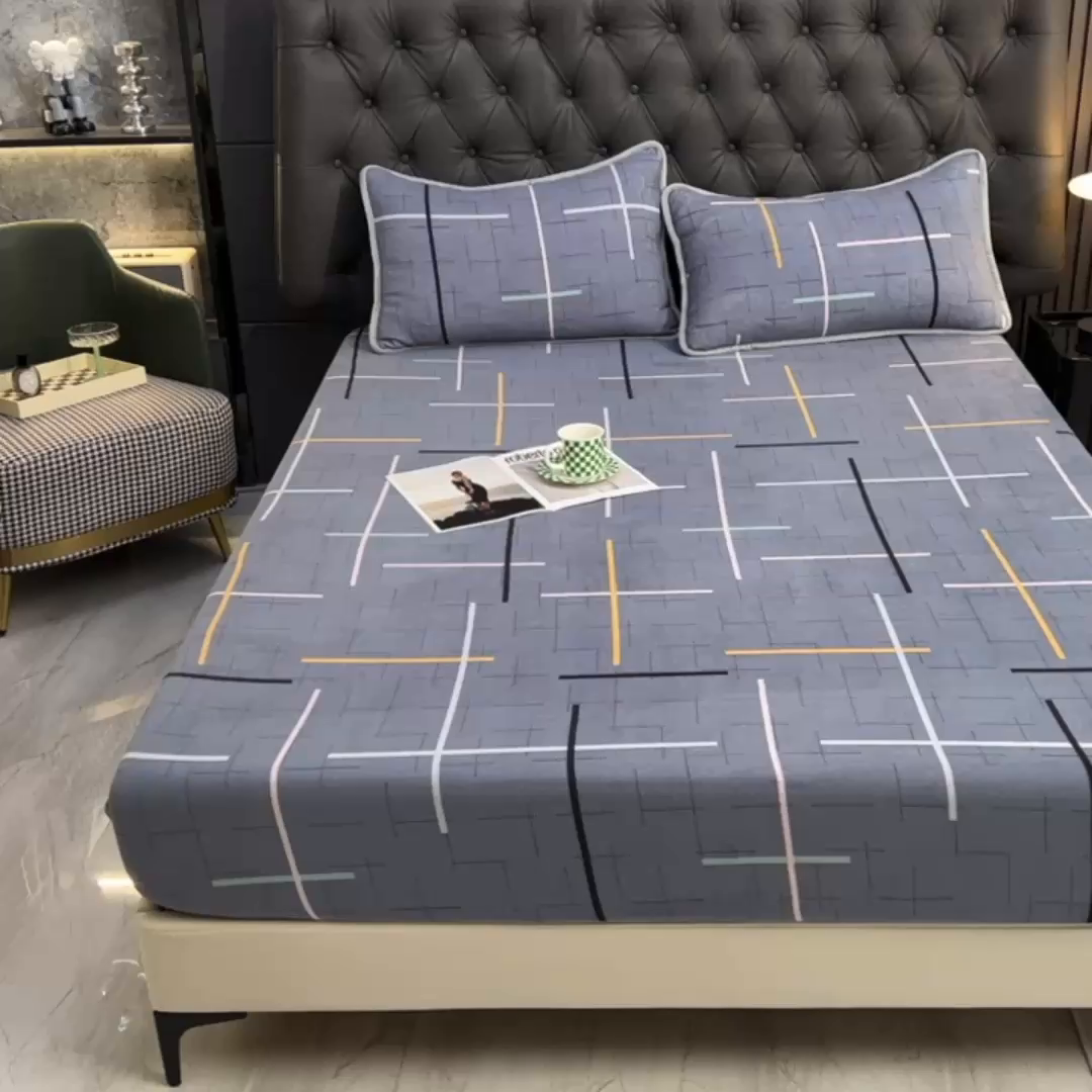 91家纺网 家纺一手货源 找家纺 518家纺 2025新款高克重印花牛奶绒单床笠可定制 优美生活