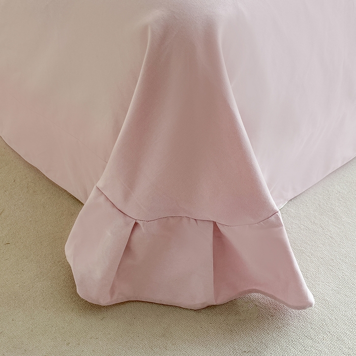 91家纺网 家纺一手货源 找家纺 眷恋家纺 2025新款秋冬超柔全棉精梳棉磨毛三件套四件套 步步微月-粉