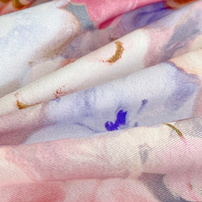 91家纺网 家纺一手货源 找家纺 眷恋家纺 2025新款秋冬超柔全棉精梳棉磨毛三件套四件套 步步微月-粉