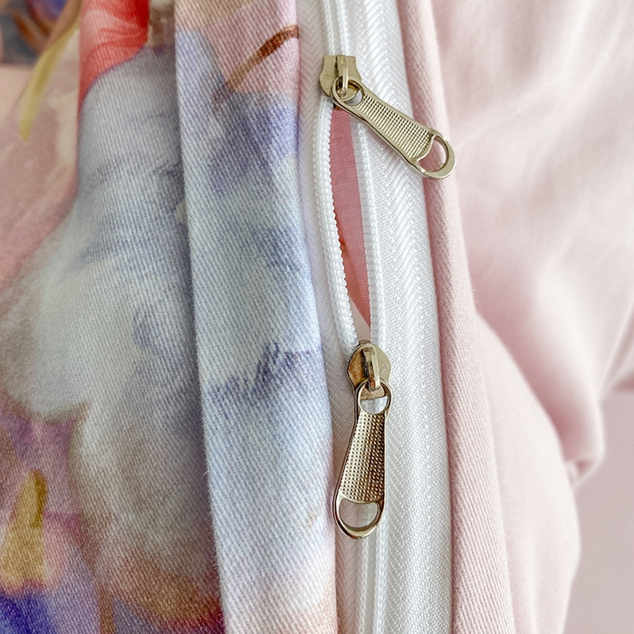 91家纺网 家纺一手货源 找家纺 眷恋家纺 2025新款秋冬超柔全棉精梳棉磨毛三件套四件套 步步微月-粉