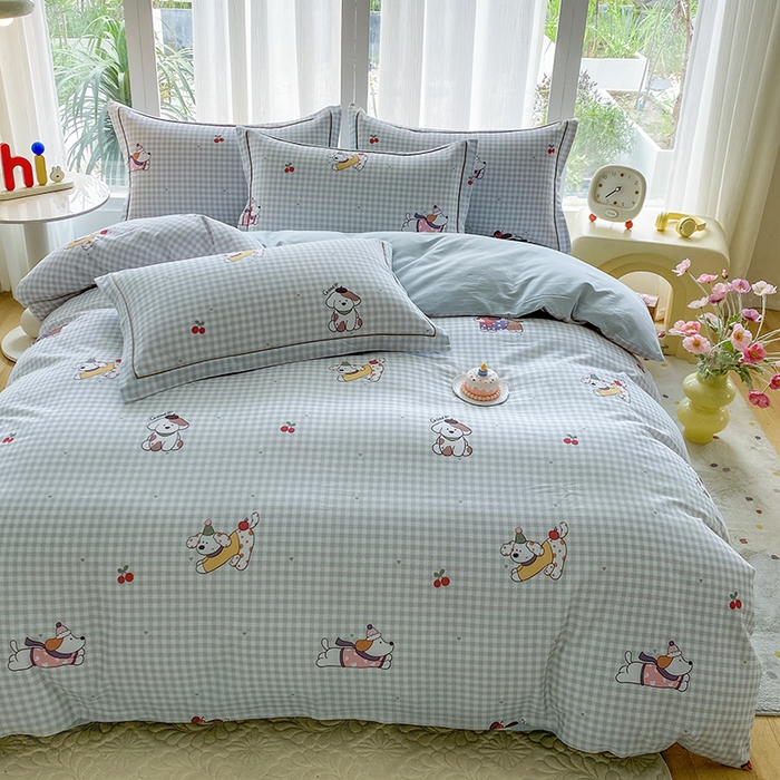 91家纺网 家纺一手货源 找家纺 眷恋家纺 2025新款秋冬超柔全棉精梳棉磨毛三件套四件套 超快乐-绿