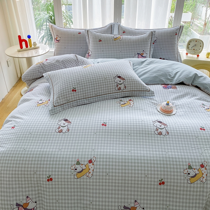 91家纺网 家纺一手货源 找家纺 眷恋家纺 2025新款秋冬超柔全棉精梳棉磨毛三件套四件套 超快乐-绿