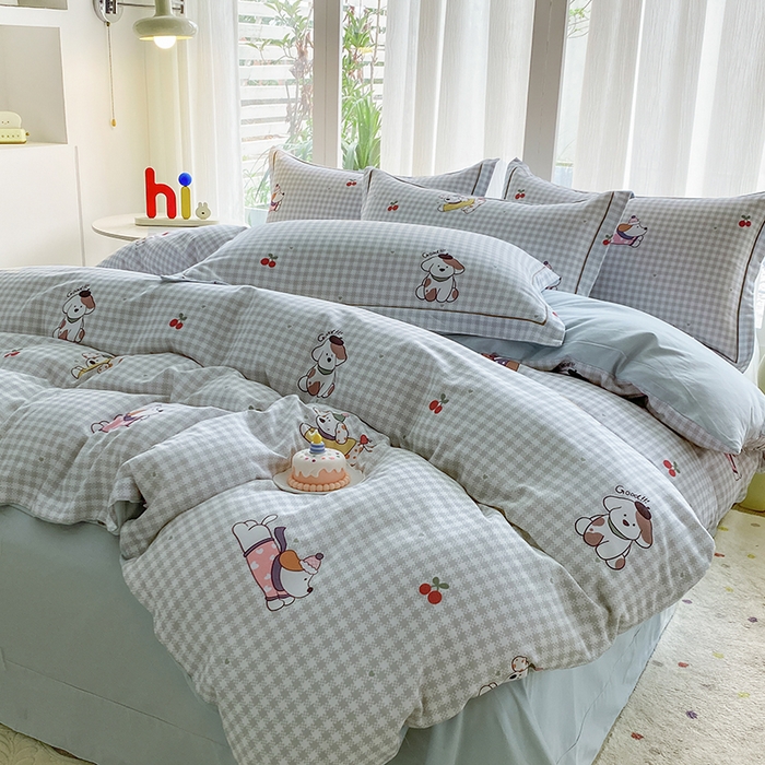 91家纺网 家纺一手货源 找家纺 眷恋家纺 2025新款秋冬超柔全棉精梳棉磨毛三件套四件套 超快乐-绿