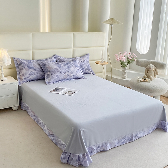 91家纺网 家纺一手货源 找家纺 眷恋家纺 2025新款秋冬超柔全棉精梳棉磨毛三件套四件套 穿越时光-灰