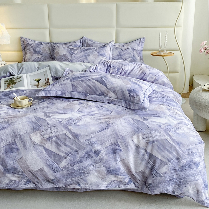 91家纺网 家纺一手货源 找家纺 眷恋家纺 2025新款秋冬超柔全棉精梳棉磨毛三件套四件套 穿越时光-灰