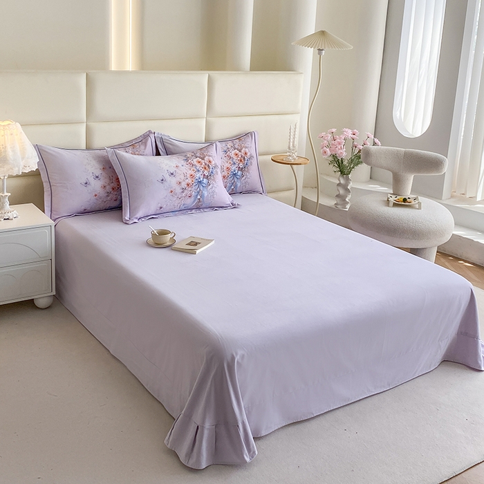 91家纺网 家纺一手货源 找家纺 眷恋家纺 2025新款秋冬超柔全棉精梳棉磨毛三件套四件套 春熙回暖-粉