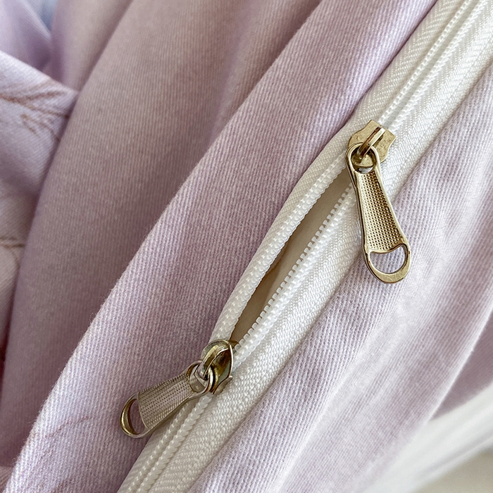 91家纺网 家纺一手货源 找家纺 眷恋家纺 2025新款秋冬超柔全棉精梳棉磨毛三件套四件套 春熙回暖-粉