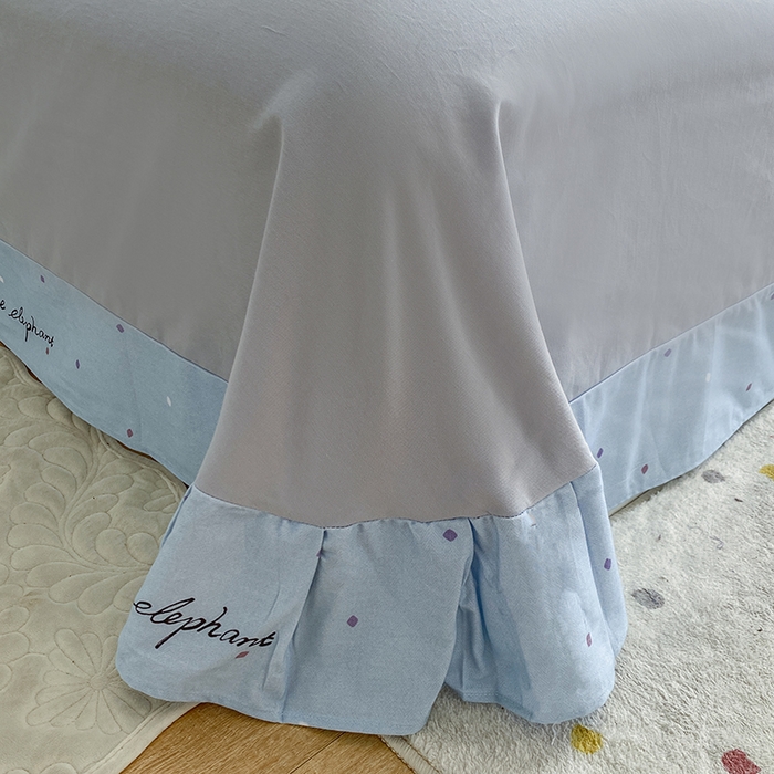 91家纺网 家纺一手货源 找家纺 眷恋家纺 2025新款秋冬超柔全棉精梳棉磨毛三件套四件套 软萌奶象-兰