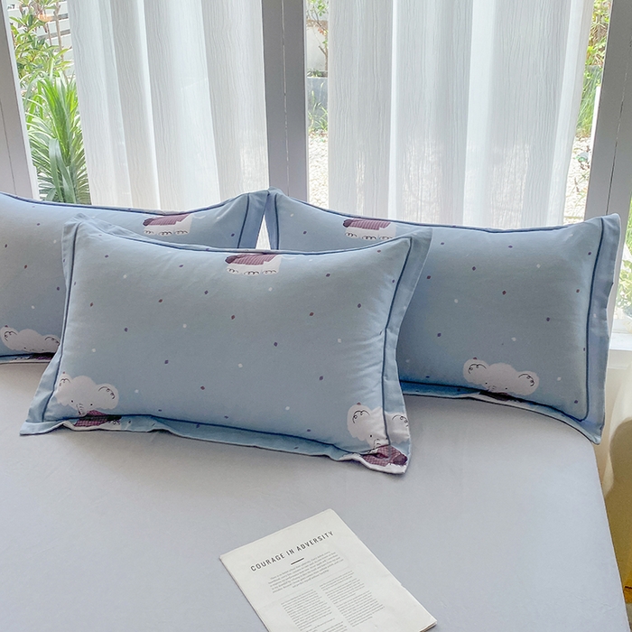 91家纺网 家纺一手货源 找家纺 眷恋家纺 2025新款秋冬超柔全棉精梳棉磨毛三件套四件套 软萌奶象-兰